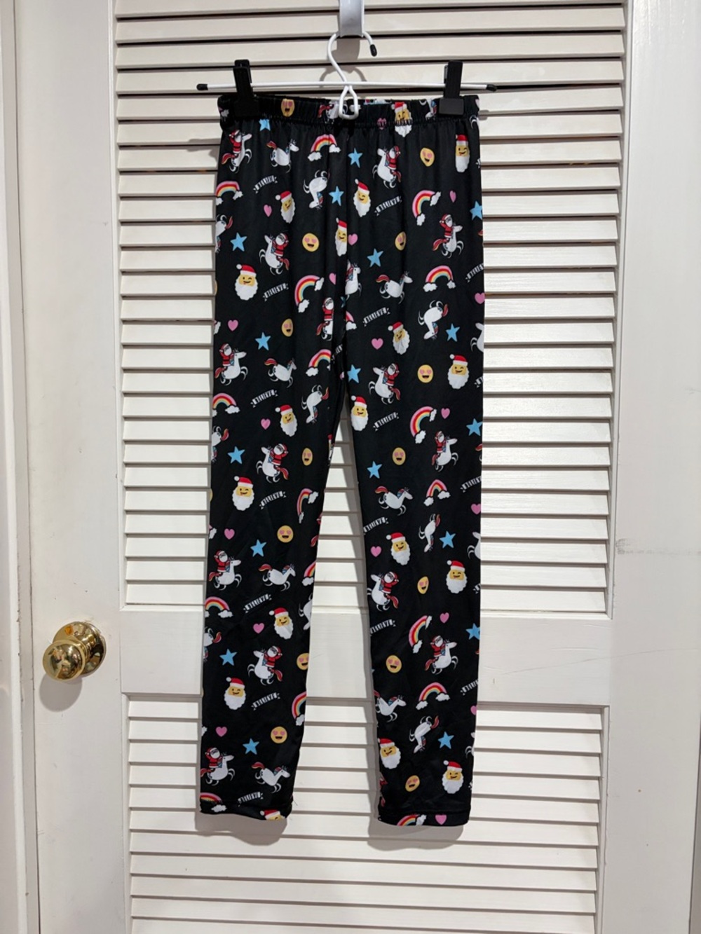 Girls' Black Unicorn & Emoji Print Leggings